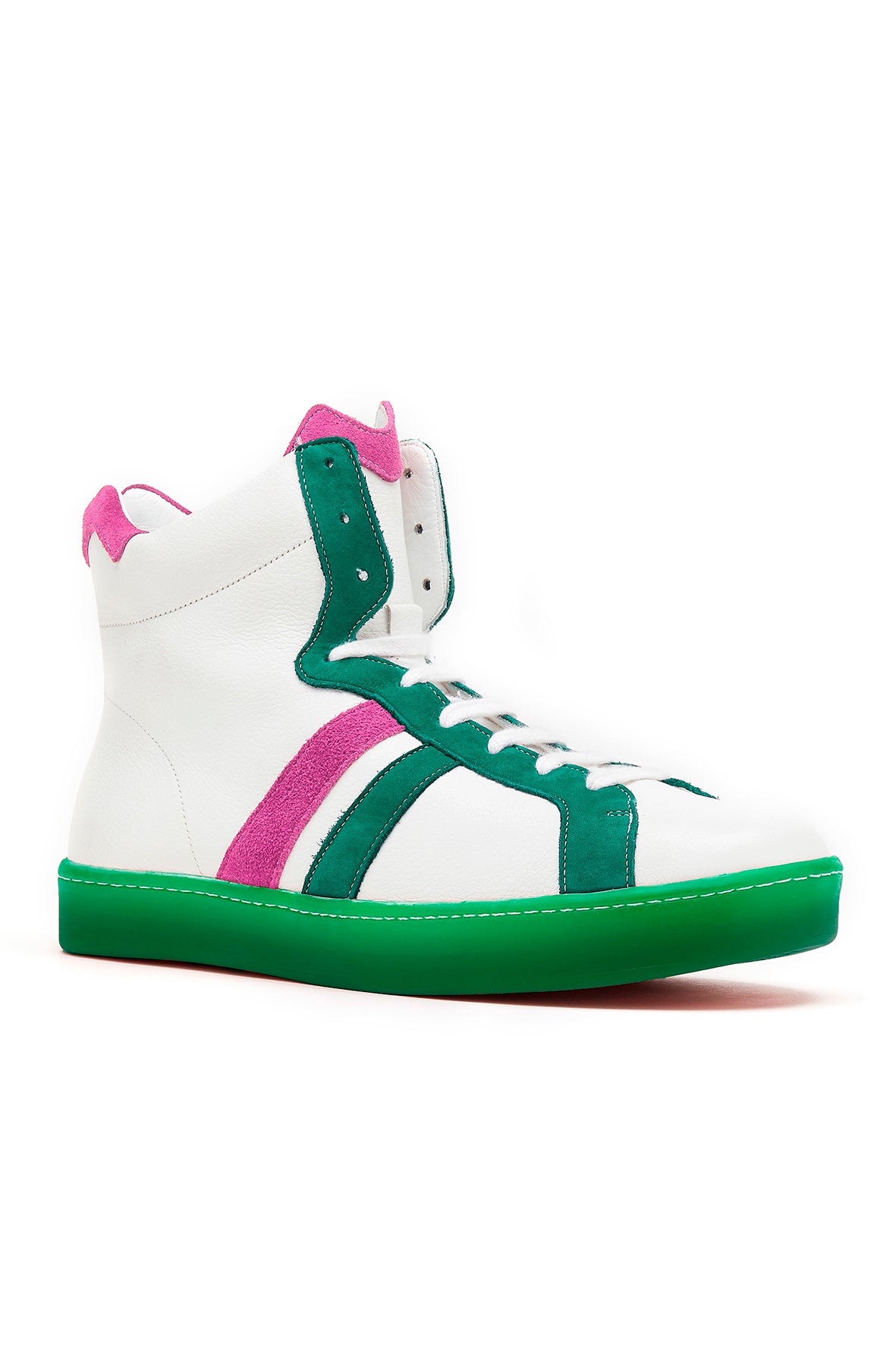 Basket BM French - Fuschia et vert