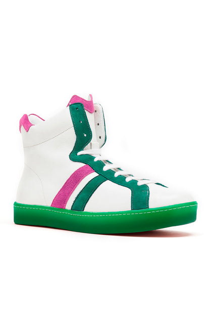 Basket BM French - Fuschia et vert